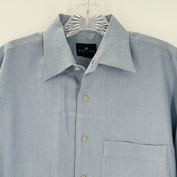KENNETH COLE REACTION Blue Button Down Long Sleeve Dress Shirt M | 15 1/2 34-34 - Picture 4 of 9